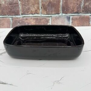 Vintage Haeger USA Black Ebony 3832 Rectangle Pottery Serving Dish  MCM